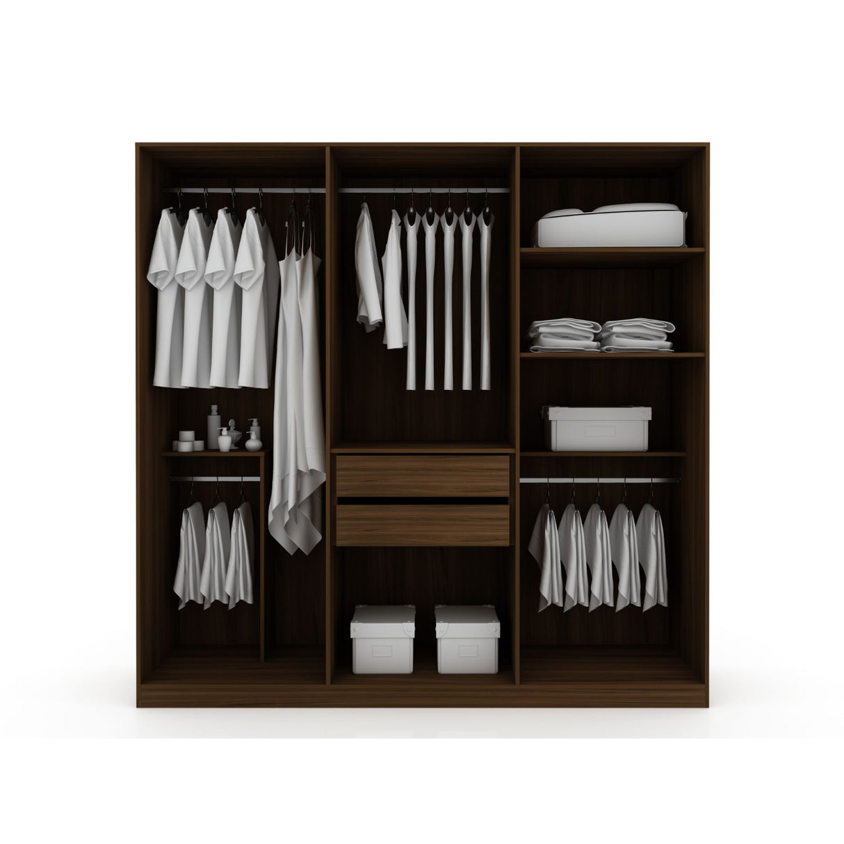 Gramercy - Free Standing Wardrobe Closet With Drawers And Shelves