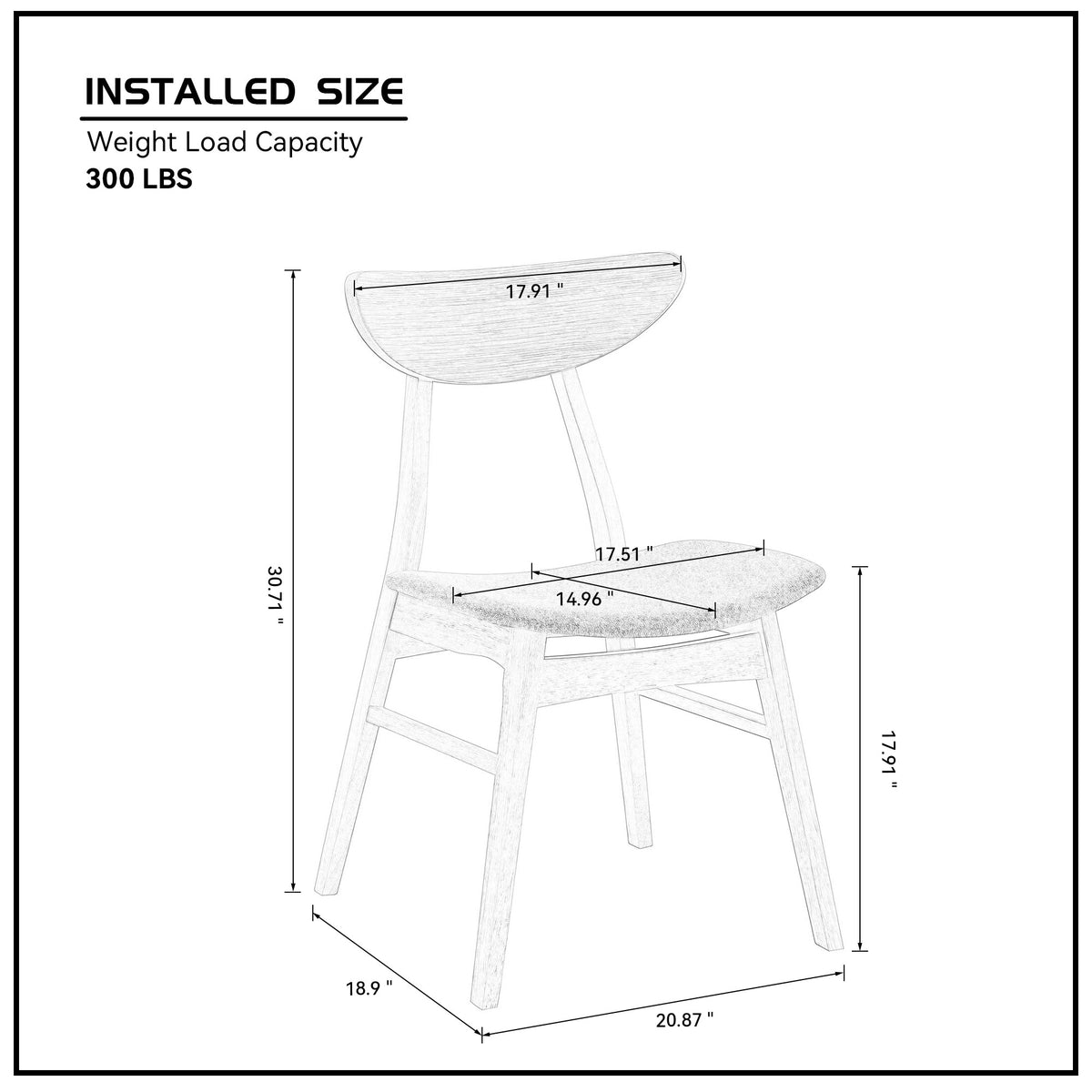Wooden Dining Chairs Set of 2