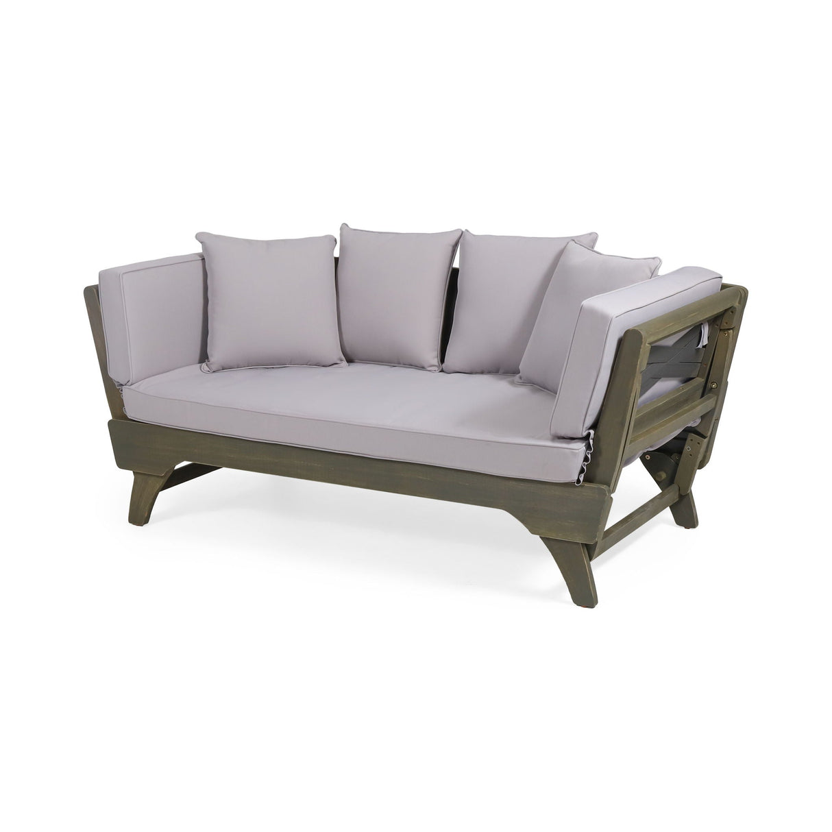 Outdoor Acacia Wood Expandable Daybed With Cushions - Best Buy Furniture