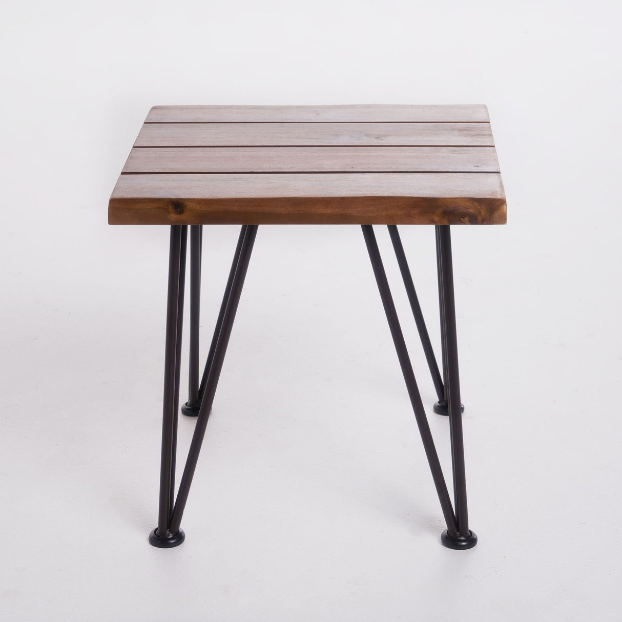 Zenith - Outdoor Industrial Accent Table (Set of 2) - Teak - Best Buy Furniture