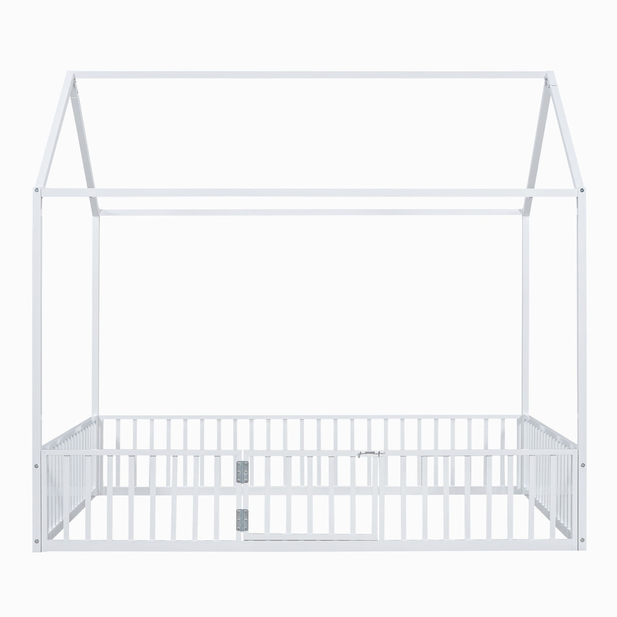 Metal House Bed With Fence And Door