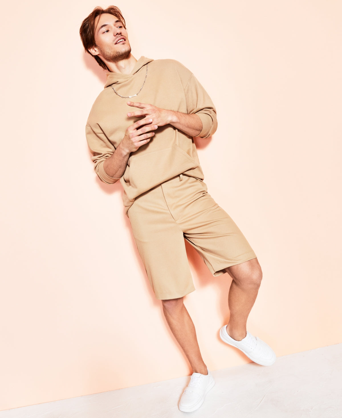 Royalty by Maluma Men's Knee-Length Chino Shorts - Khaki Size 38