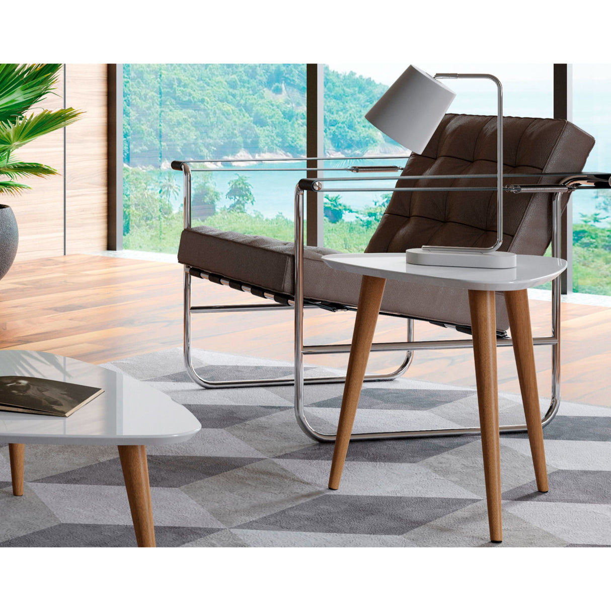 Utopia - Triangle End Table - White