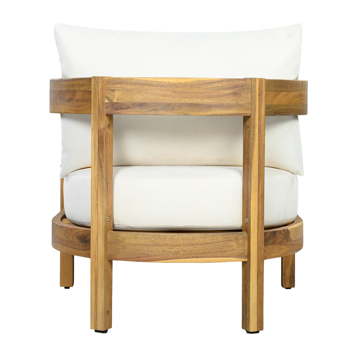 78" Acacia Wood Outdoor Chaise Lounge Chair