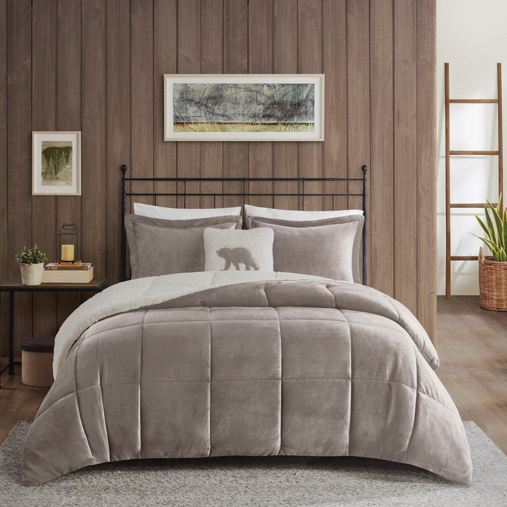 King Plush to Sherpa Down Alternative Comforter Set
