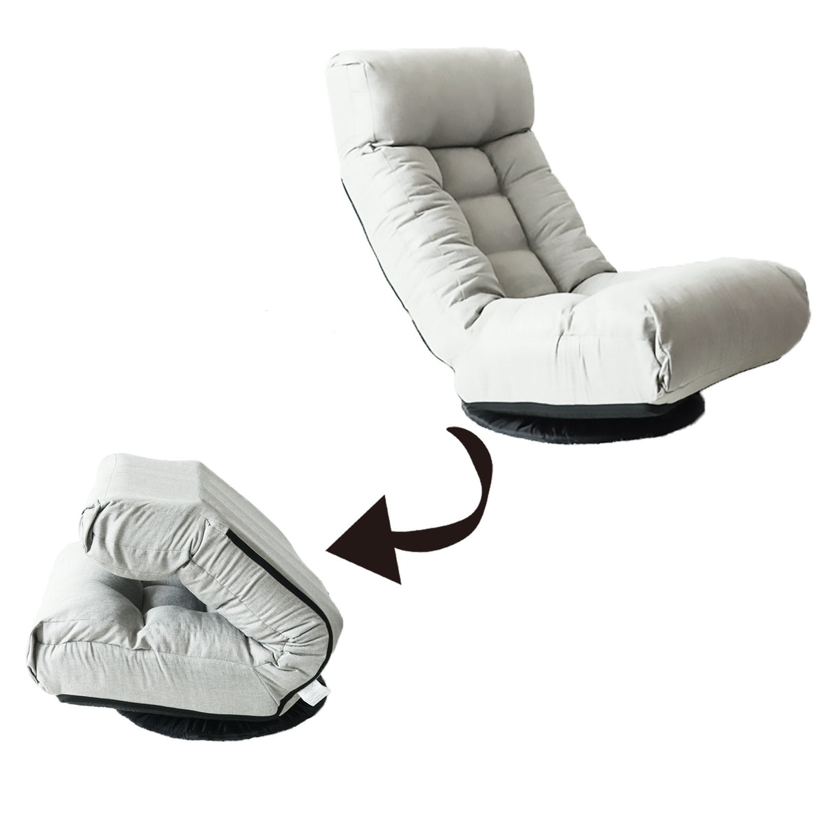 Adjustable Japanese Reclining Floor Chair Sofa With Metal Frame For Living Room