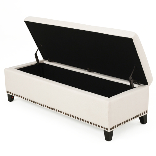Tufted Storage Ottoman with Nailhead Trim