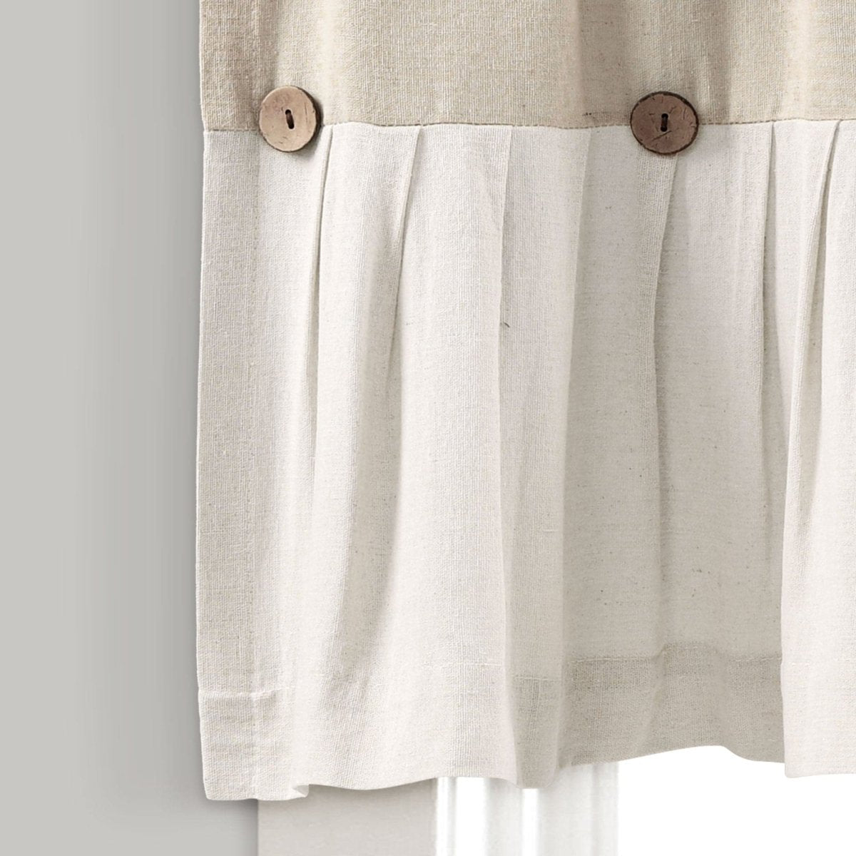 Linen Button Valance Window Panel