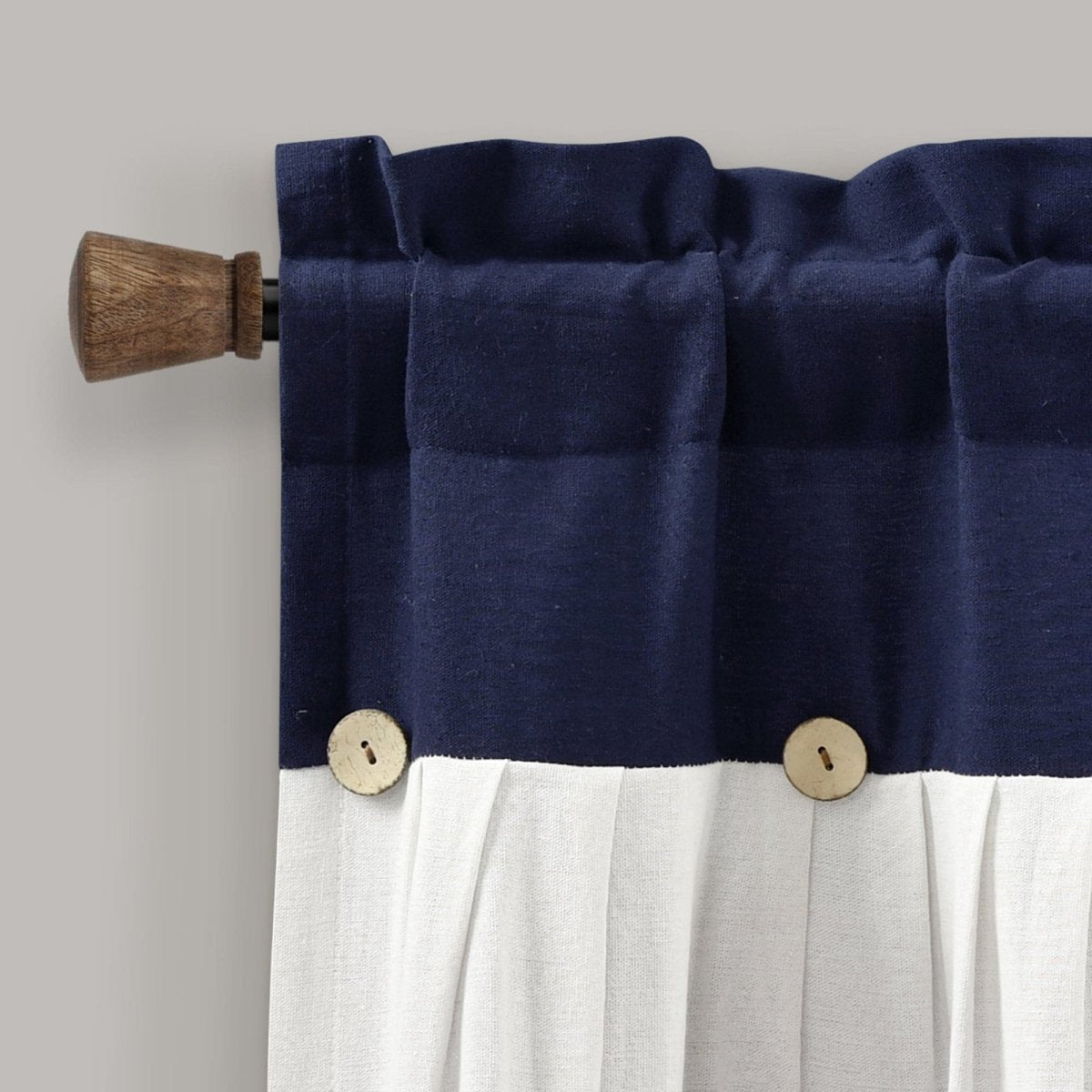 Linen Button Valance Window Panel