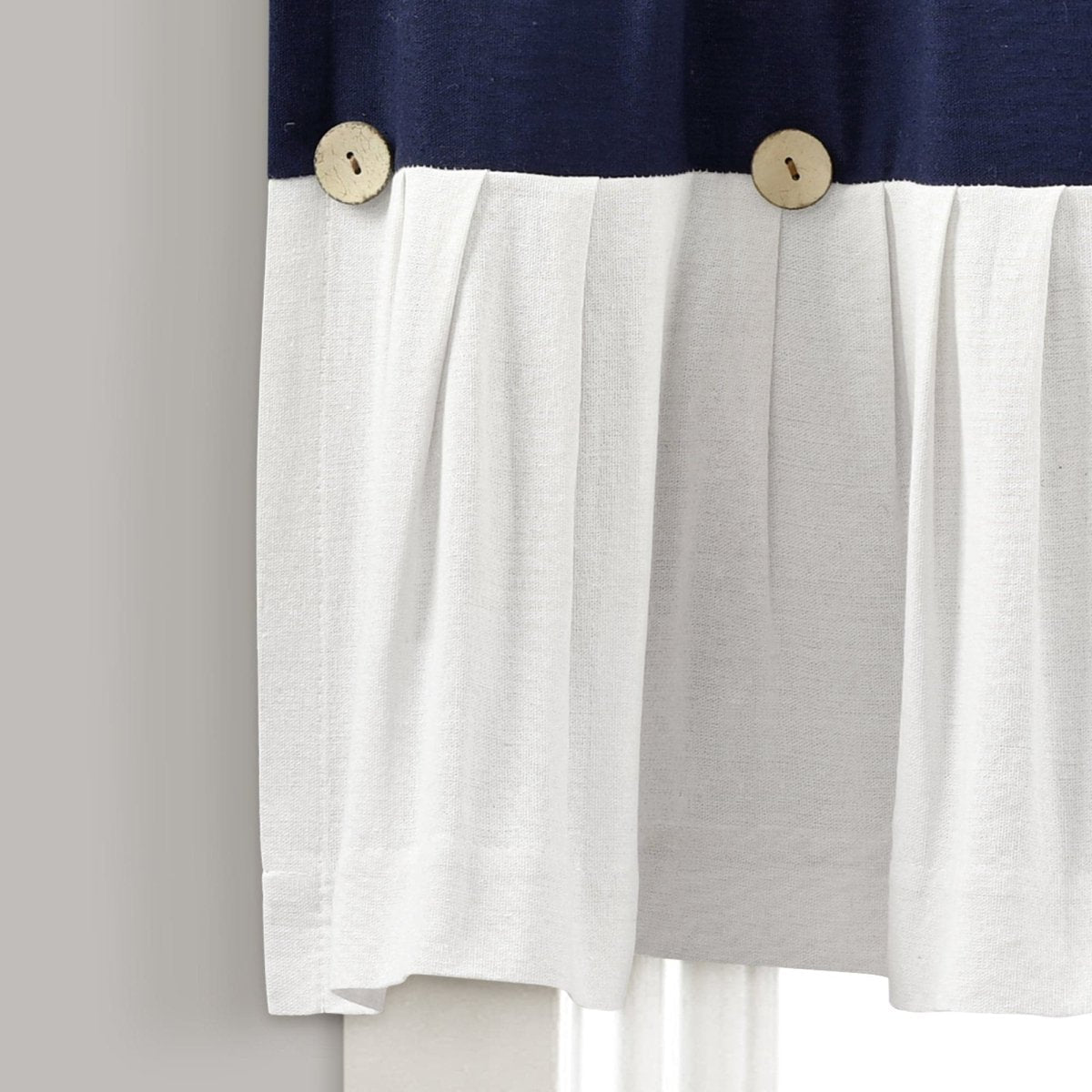 Linen Button Valance Window Panel