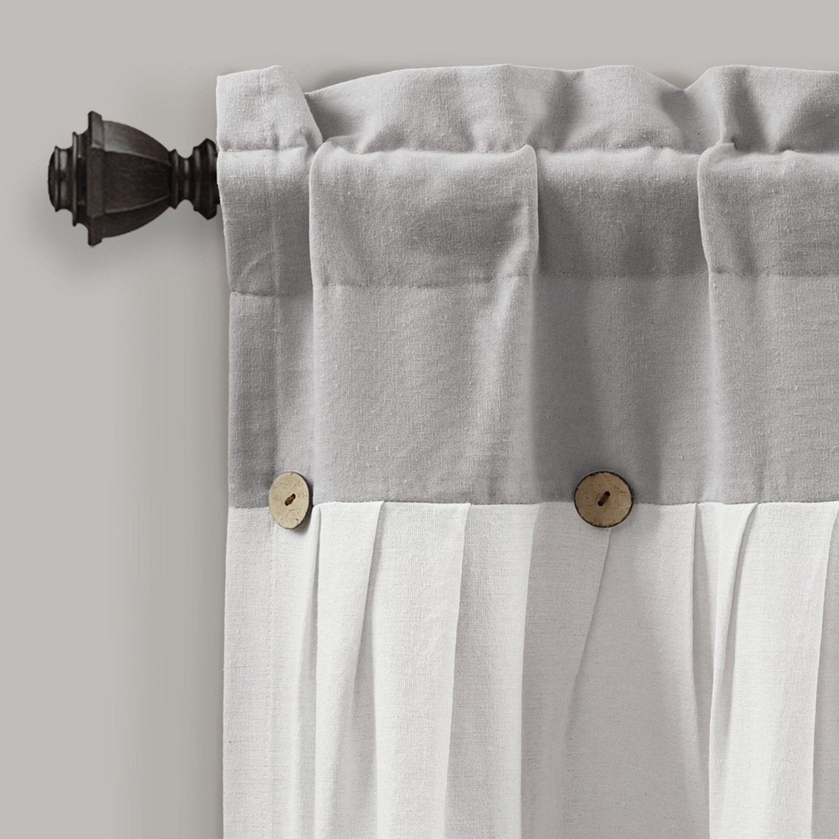 Linen Button Valance Window Panel