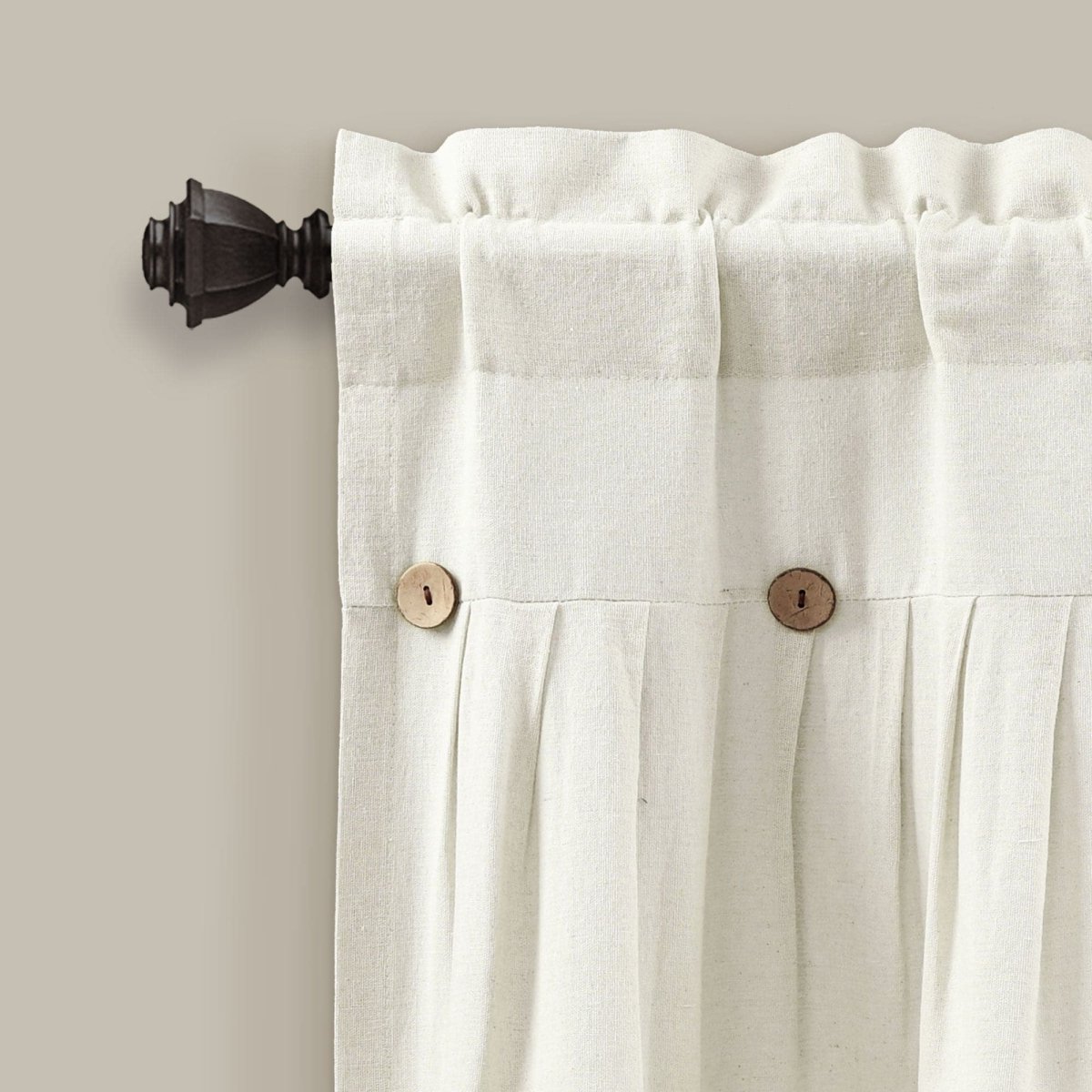 Linen Button Valance Window Panel