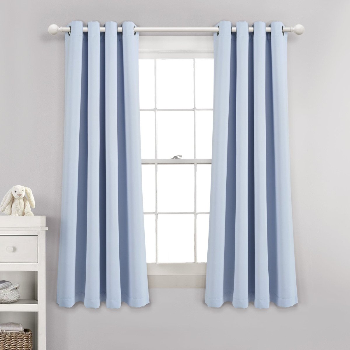 LushDecor Insulated Grommet Blackout Window Curtain Panel Set in Blue Moon