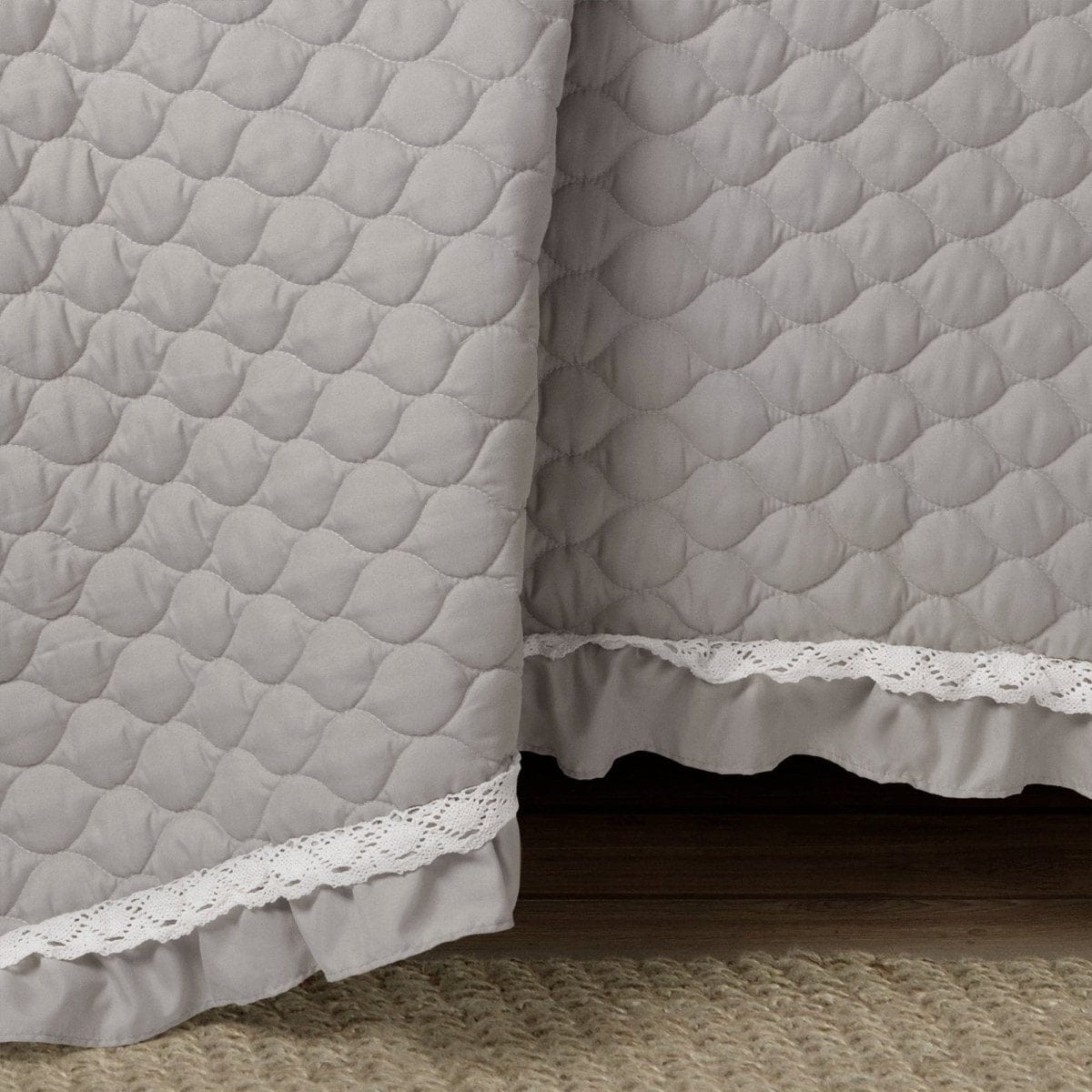 LushDecor Ella Ruffle Lace 3 Piece Quilt Set - view 6