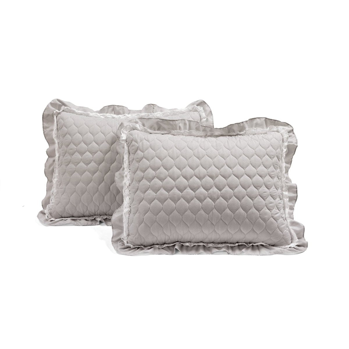 LushDecor Ella Ruffle Lace 3 Piece Quilt Set - view 8