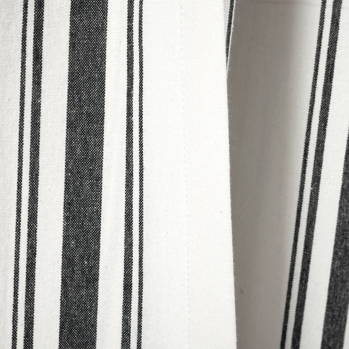Farmhouse Stripe Yarn Dyed Recycled Cotton Blend Window Curtain Panel Set