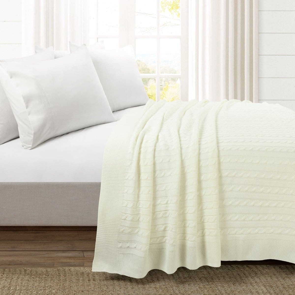 LushDecor Cable Soft Knitted Blanket/Coverlet - view 9