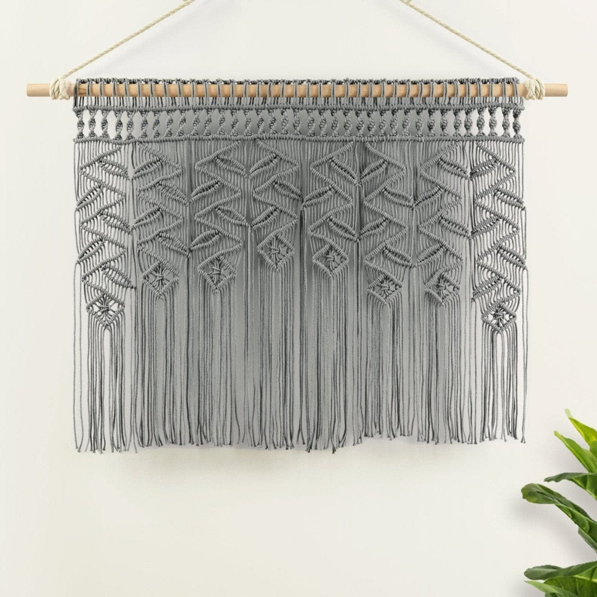 LushDecor Boho Macrame Leaf Cotton Valance - view 2