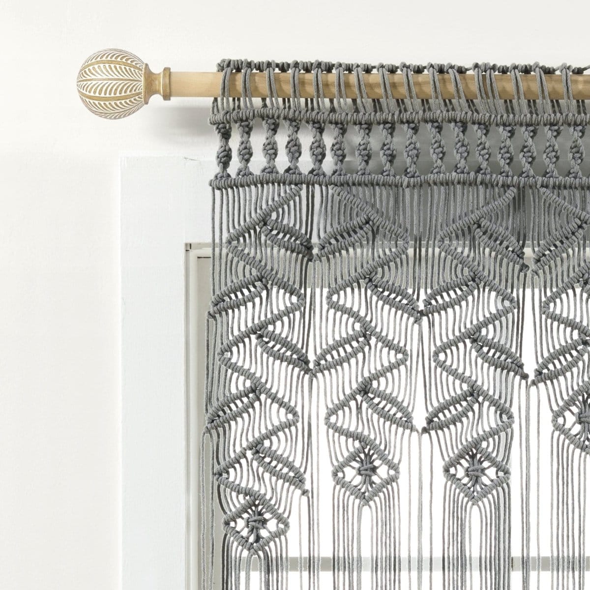LushDecor Boho Macrame Leaf Cotton Valance - view 3