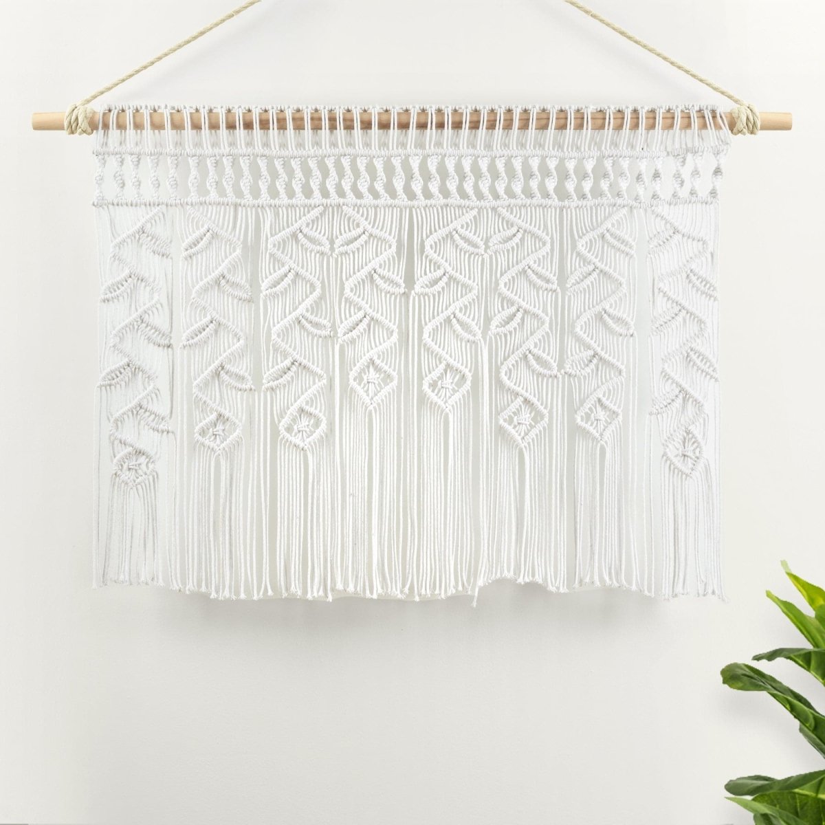 LushDecor Boho Macrame Leaf Cotton Valance - view 7