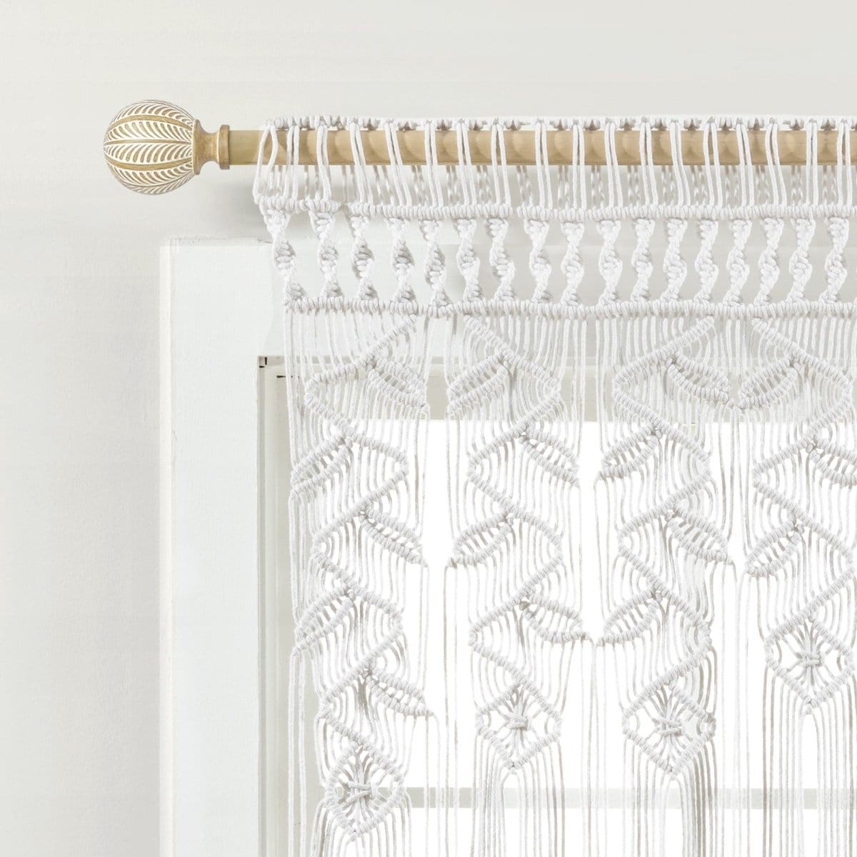 LushDecor Boho Macrame Leaf Cotton Valance - view 8