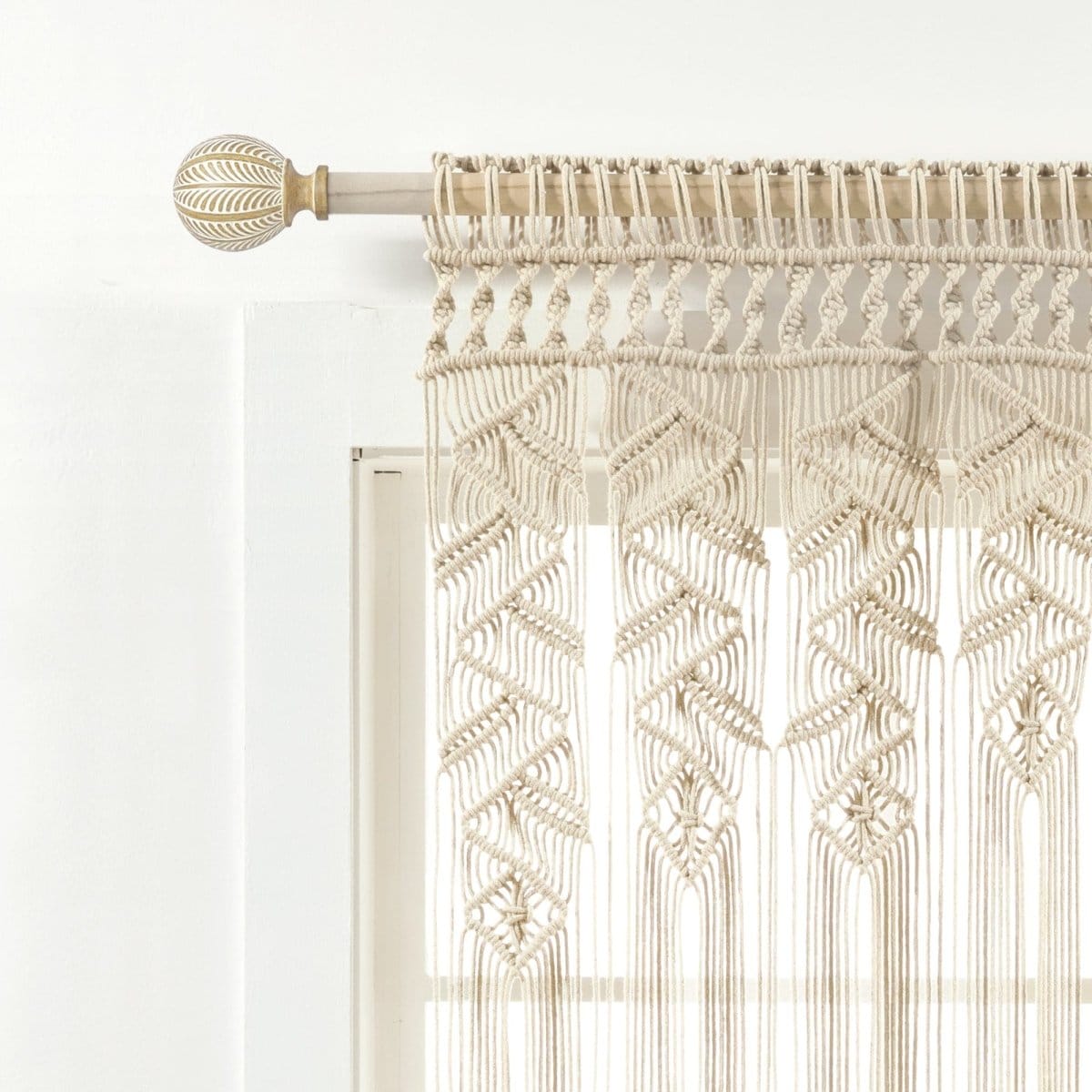 LushDecor Boho Macrame Leaf Cotton Valance - view 13