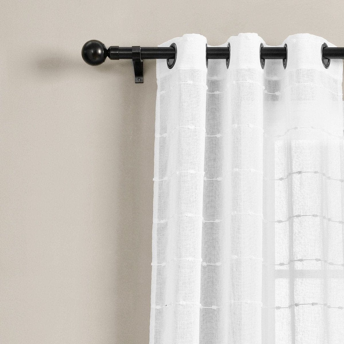 LushDecor Farmhouse Textured Grommet Sheer Indoor/Outdoor Window Curtain - view 2