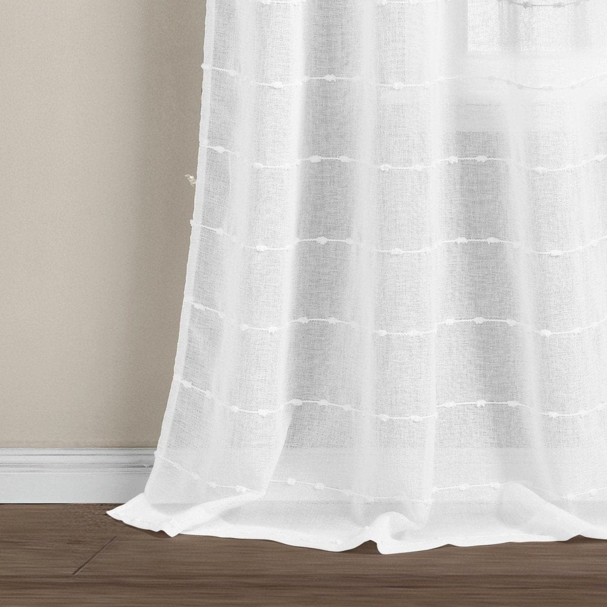 LushDecor Farmhouse Textured Grommet Sheer Indoor/Outdoor Window Curtain - view 4