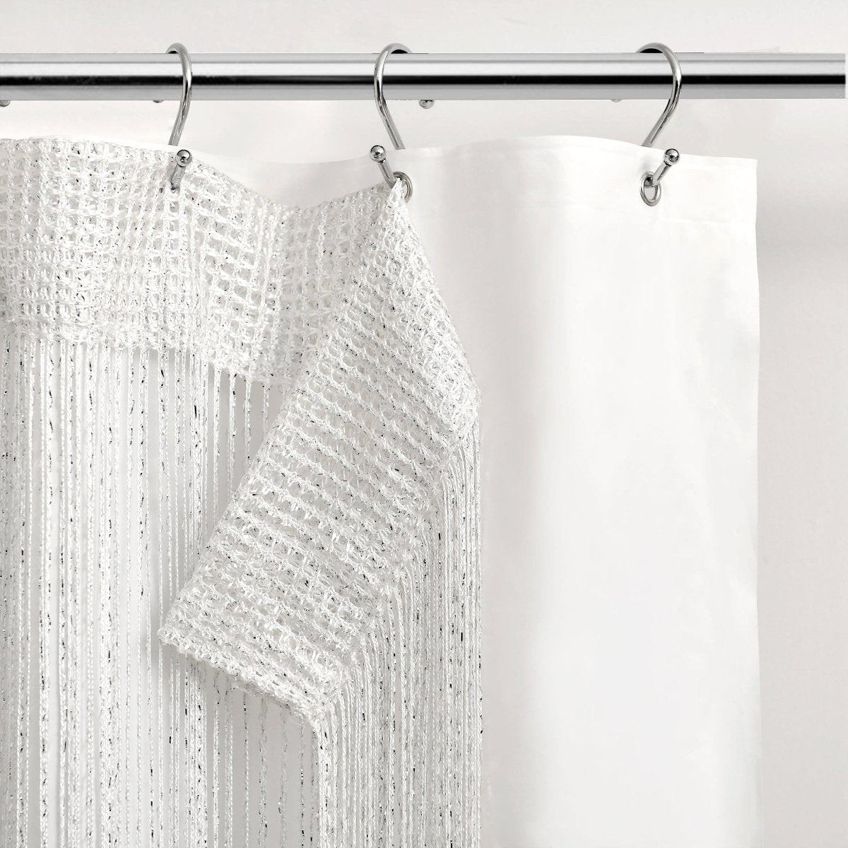 Night Sky String Thread Shower Curtain Set with PEVA Lining