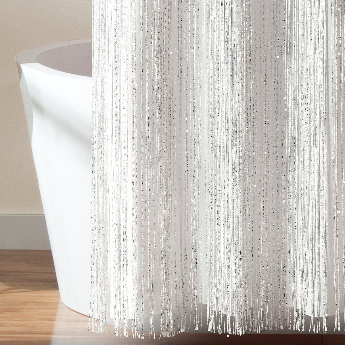 Night Sky String Thread Shower Curtain Set with PEVA Lining