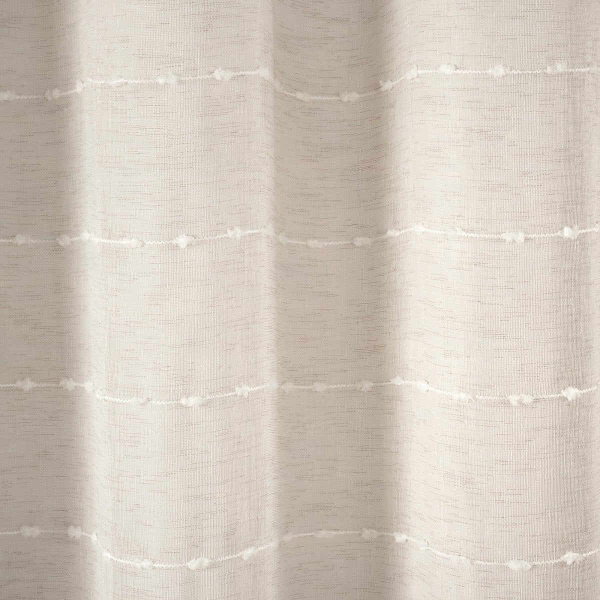 Farmhouse Textured Sheer With PEVA Lining Shower Curtain Set