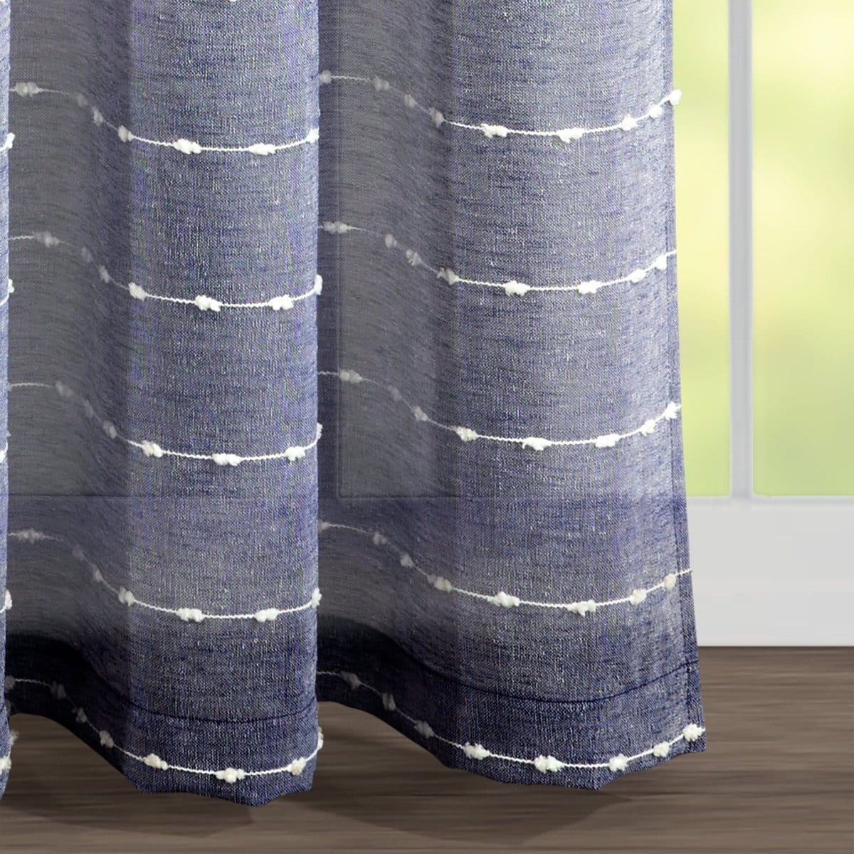 LushDecor Farmhouse Textured Grommet Sheer Ultra Wide Window Curtain Panel - view 9