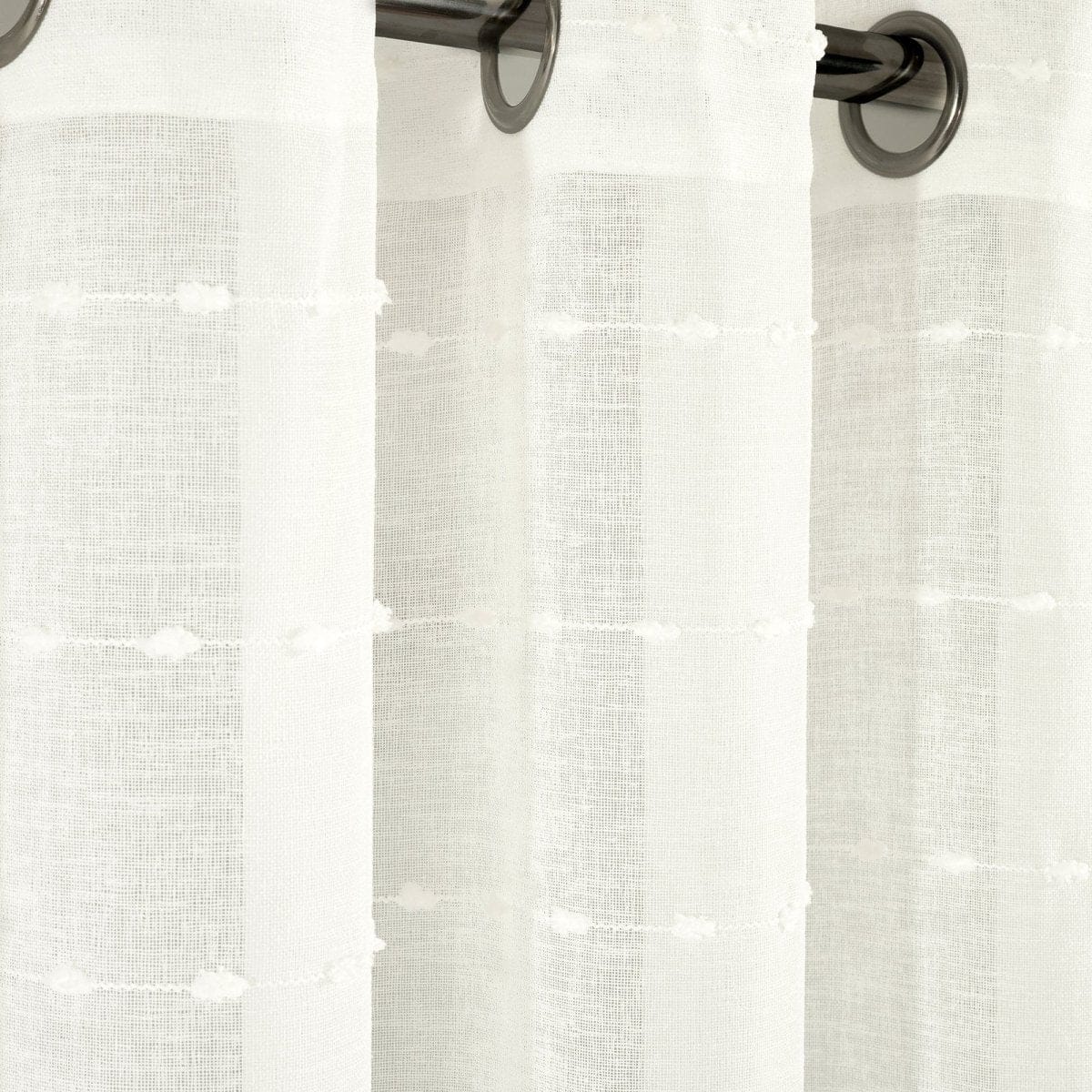 LushDecor Farmhouse Textured Grommet Sheer Ultra Wide Window Curtain Panel - view 12