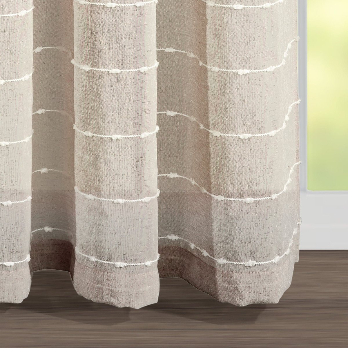 LushDecor Farmhouse Textured Grommet Sheer Ultra Wide Window Curtain Panel - view 19