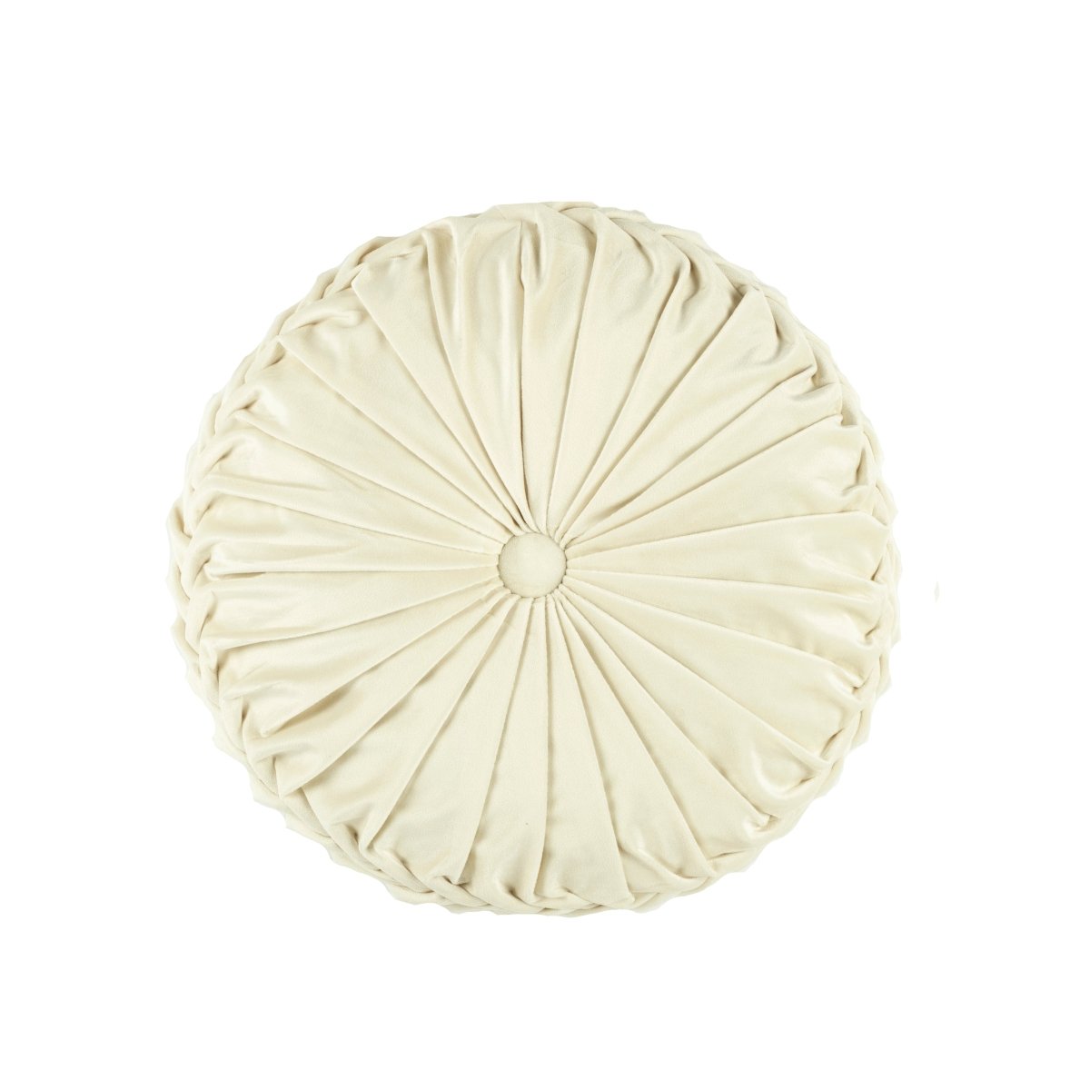 Round Pleated Soft Velvet Throw Pillow