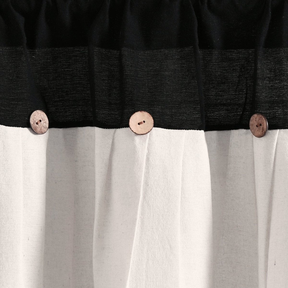 Linen Button Valance Window Panel