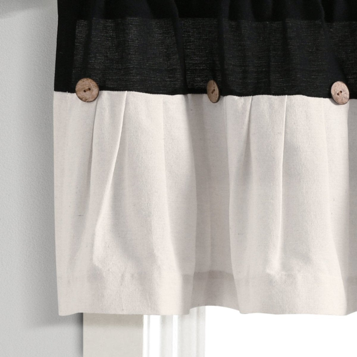 Linen Button Valance Window Panel
