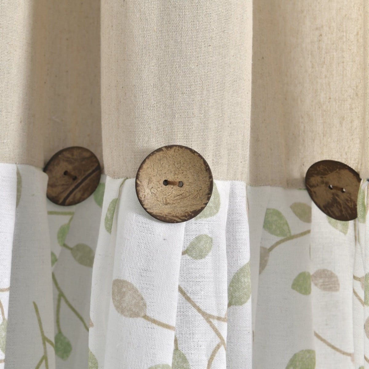 LushDecor Linen Button Botanical Garden Window Curtain Panel - view 6
