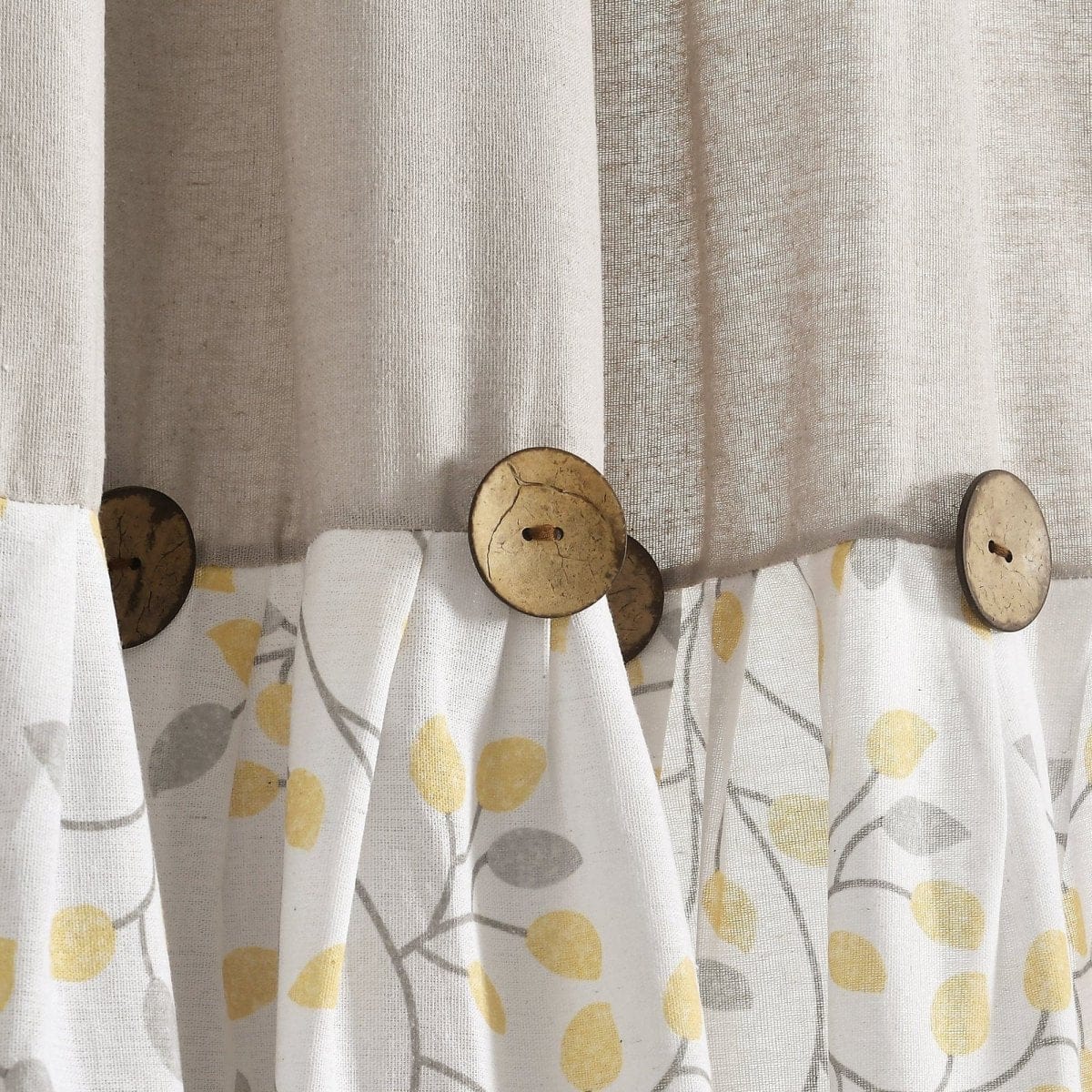LushDecor Linen Button Botanical Garden Window Curtain Panel - view 10
