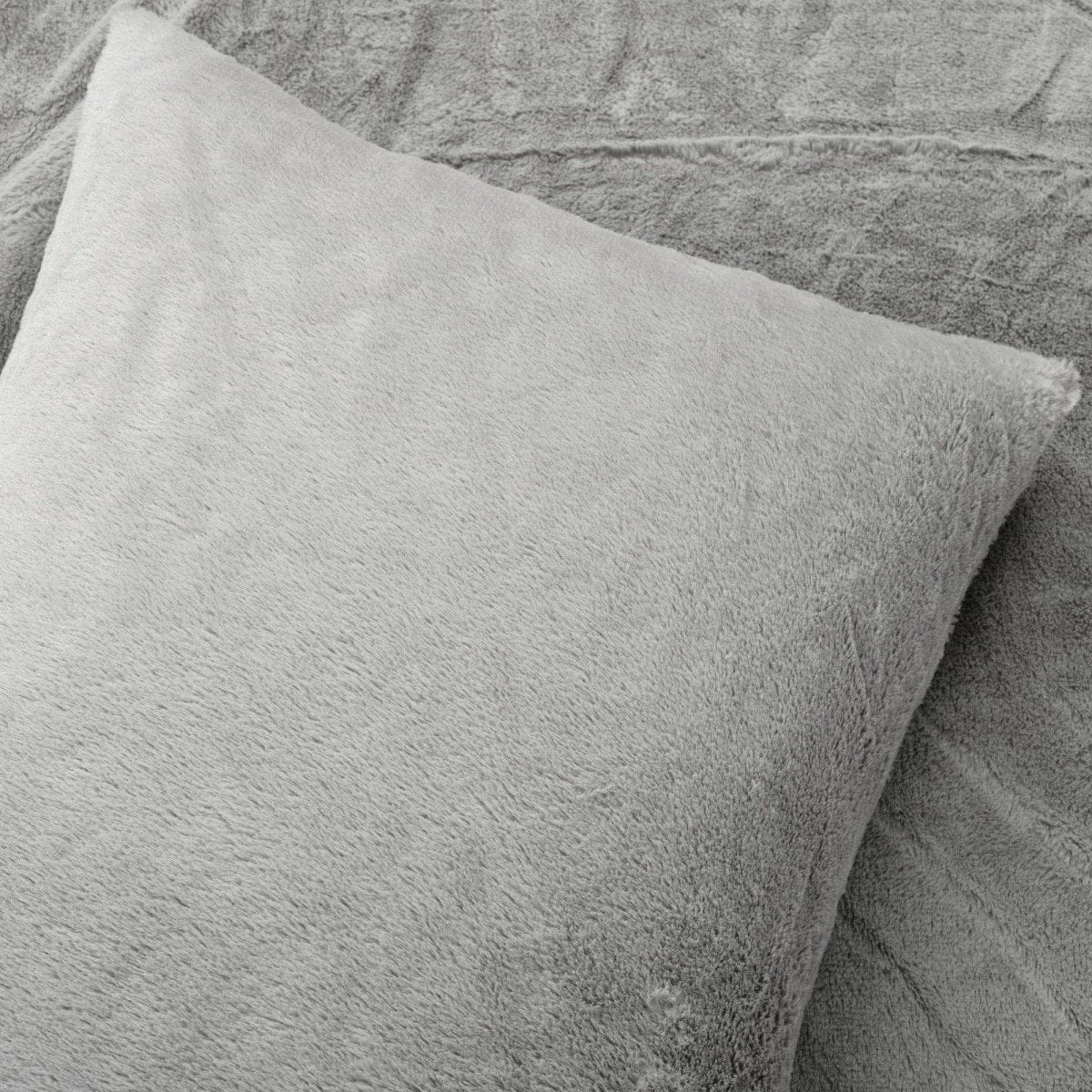 LushDecor Modern Solid Ultra Soft Faux Fur Comforter Bed In A Bag - view 10