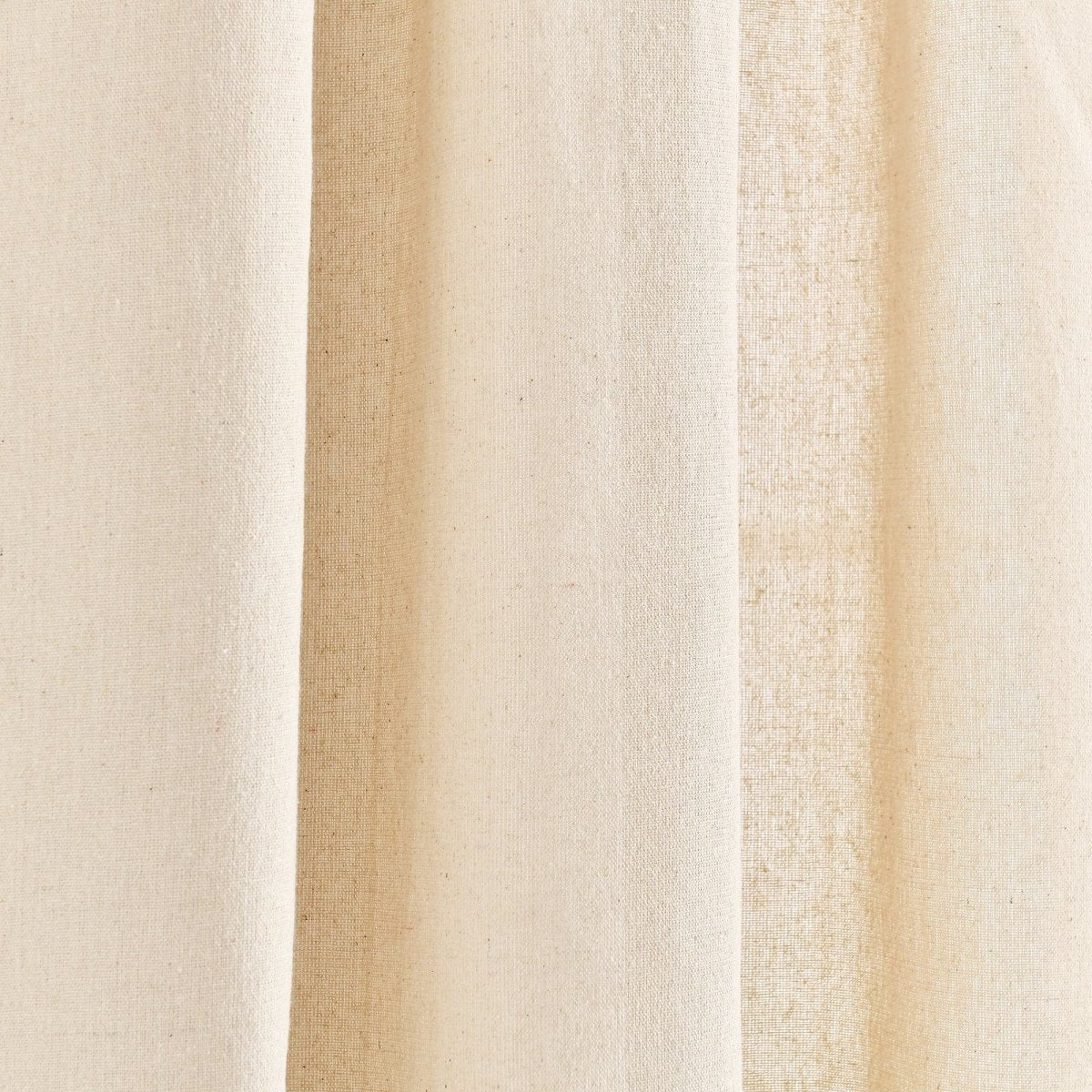 Modern Faux Linen Embroidered Edge Window Curtain Panel Set with Attached Valance