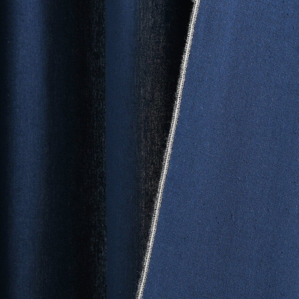 Modern Faux Linen Embroidered Edge Window Curtain Panel Set with Attached Valance