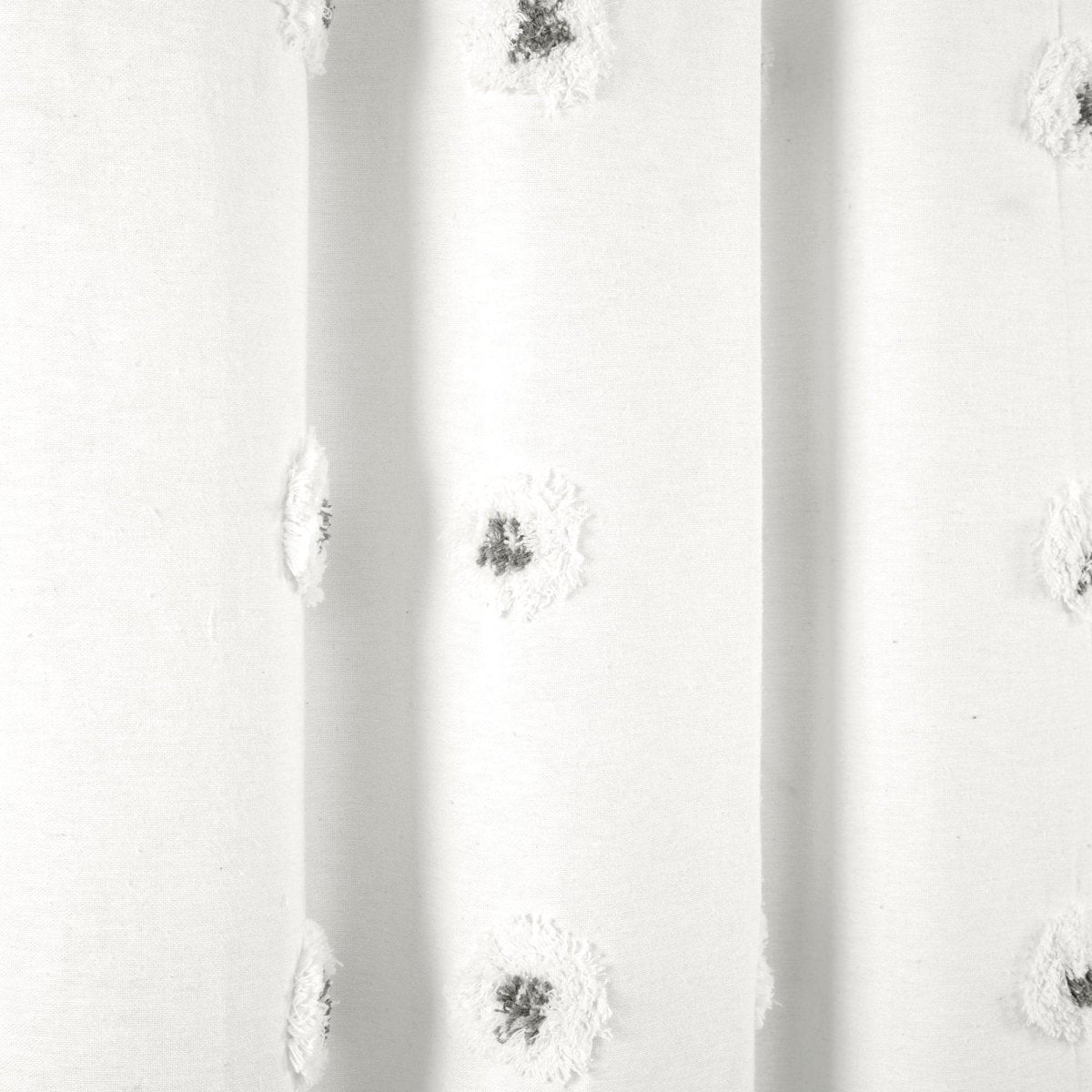 Boho Circle Tufted Yarn Dyed Recycled Cotton Blend Shower Curtain