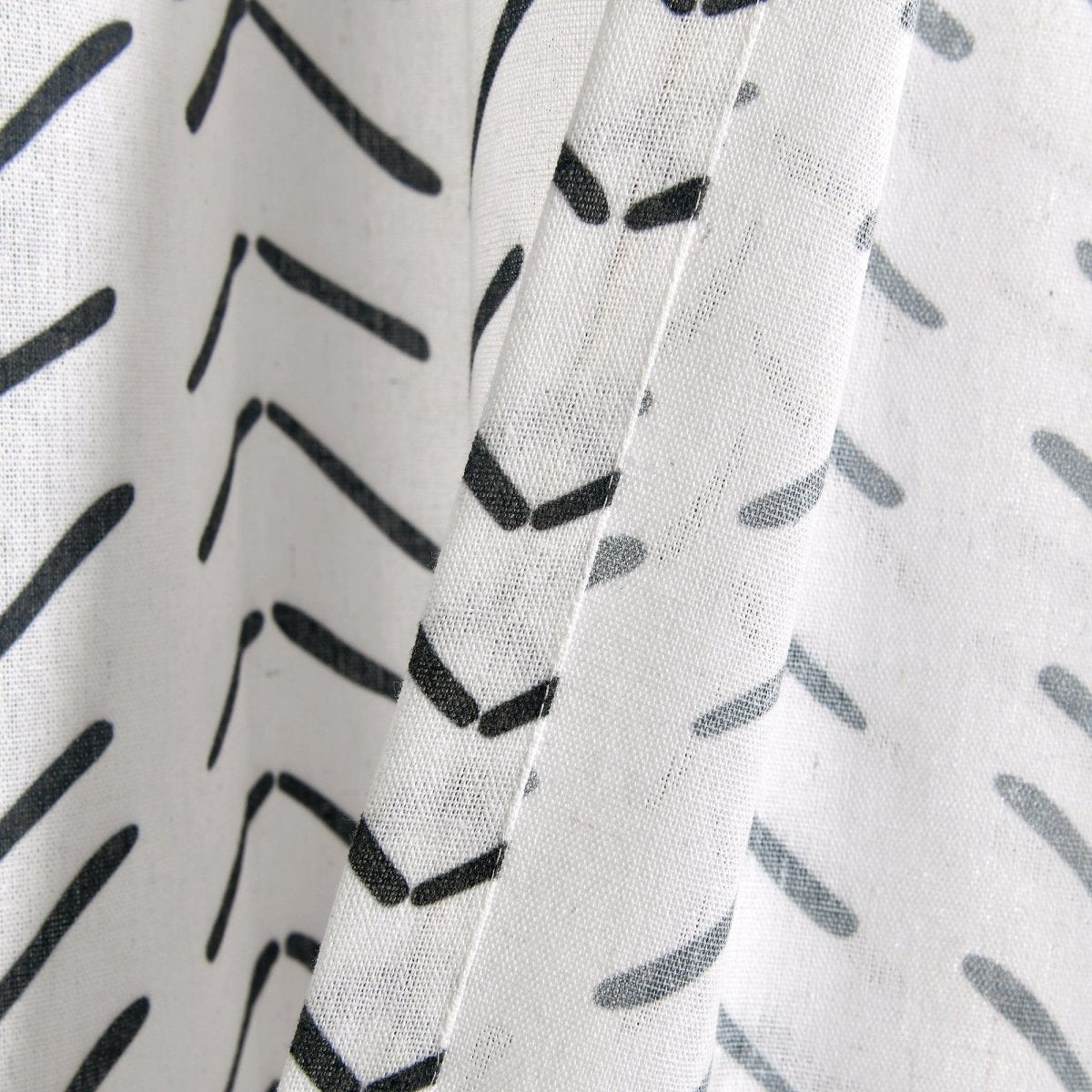 Hygge Modern Arrow Faux Linen Window Curtain Panel Set 2 Pieces