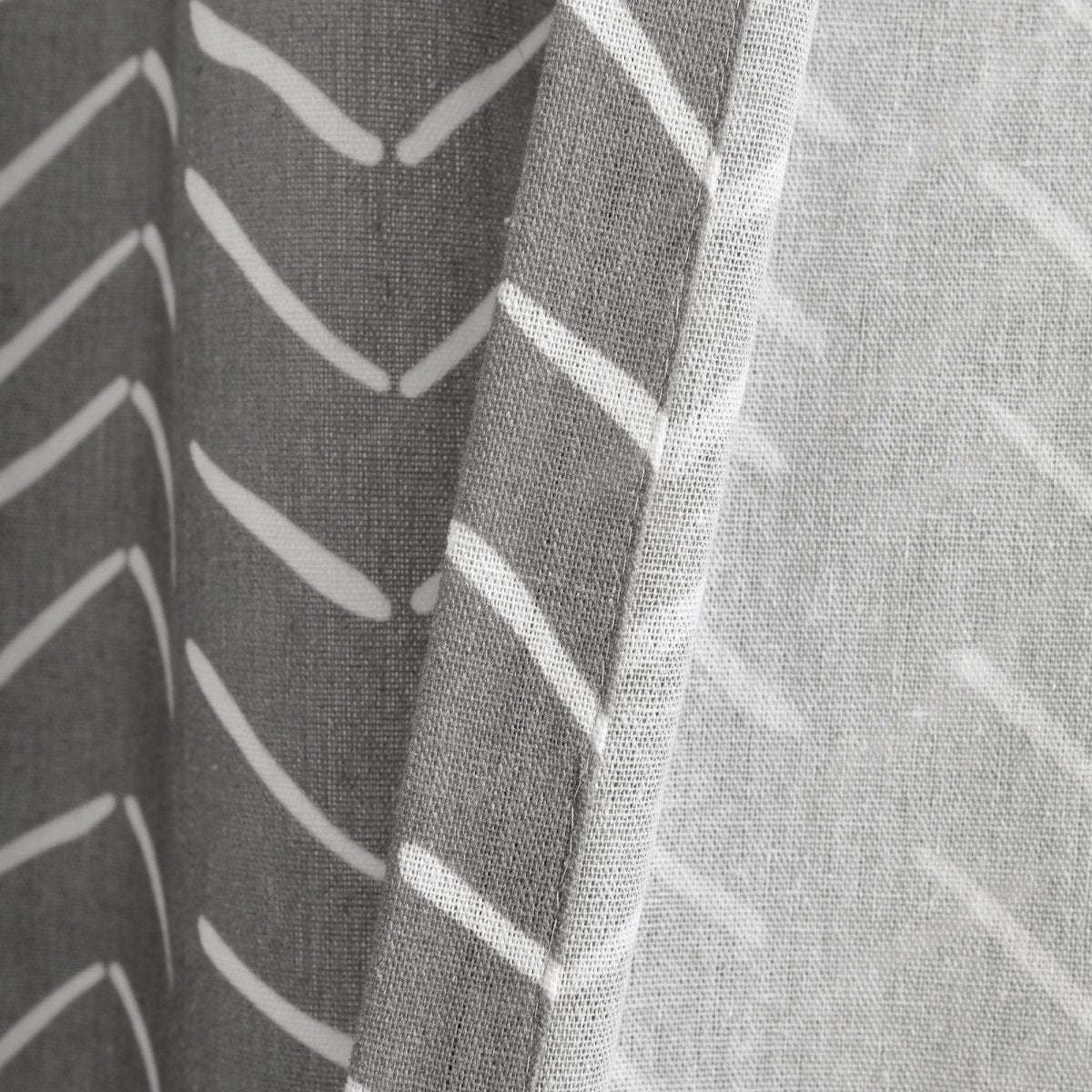 Hygge Modern Arrow Faux Linen Window Curtain Panel Set 2 Pieces