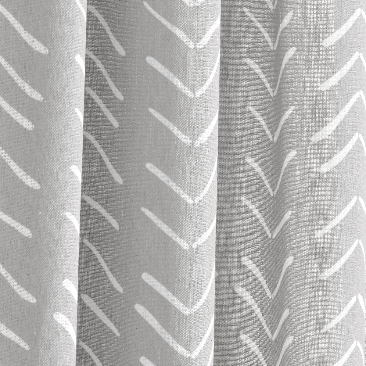 Hygge Modern Arrow Faux Linen Window Curtain Panel Set 2 Pieces