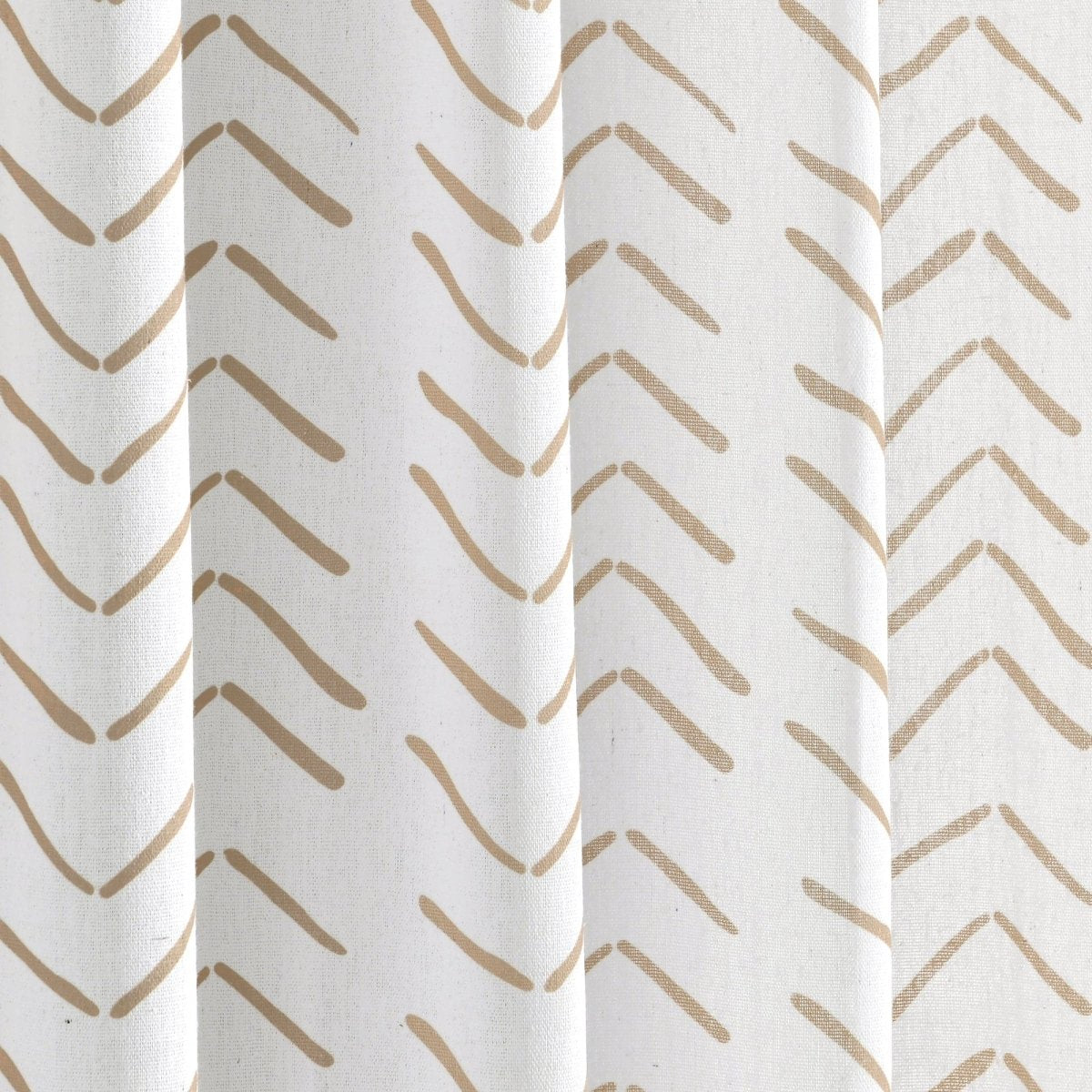 Hygge Modern Arrow Faux Linen Window Curtain Panel Set 2 Pieces