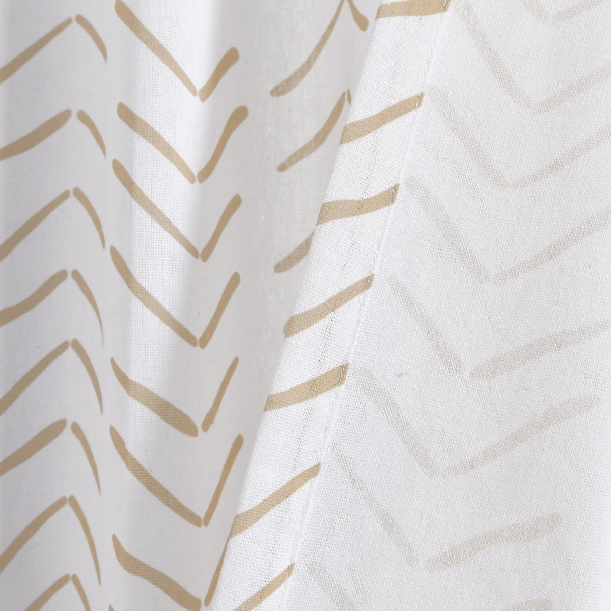 Hygge Modern Arrow Faux Linen Window Curtain Panel Set 2 Pieces