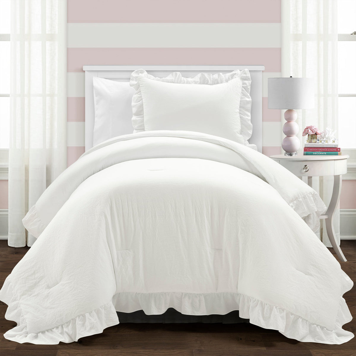 LushDecor Reyna Comforter Set in Pure White - view 2