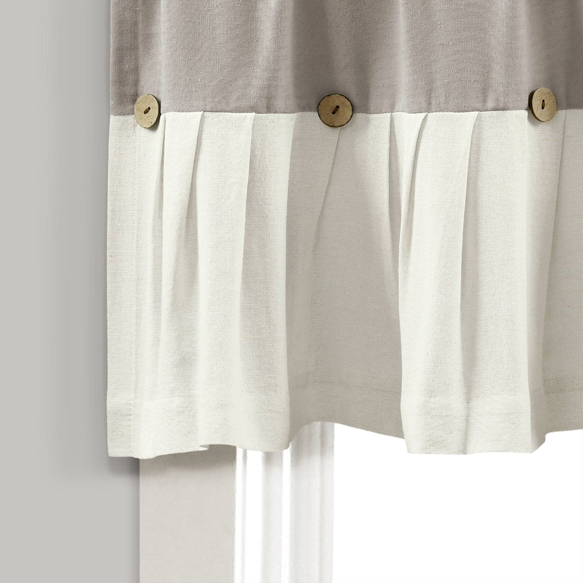 Linen Button Valance Window Panel